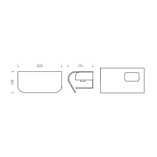 Individuell gestalteter Toilettenpapierhalter, lackierte Eiche, gebogenes Sperrholz