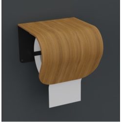   Egyedi tervezésű wc papír tartó, lakkozott tölgy, hajlított rétegelt lemezből