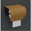 Individuell gestalteter Toilettenpapierhalter, lackierte Eiche, gebogenes Sperrholz